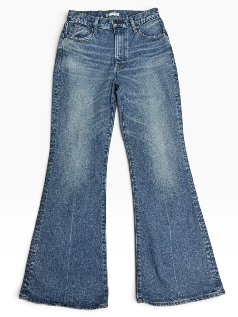 MOUSSY MVS Flare Jeans High Rise Stretch Japanese Denim Blue Size 28